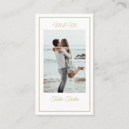 Carte De Placement Monogramme Photo Gold Elegant Numéro de table