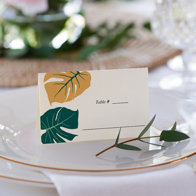 Carte De Placement Monstère tropicale jaune | table Mariage (Créateur téléchargé)