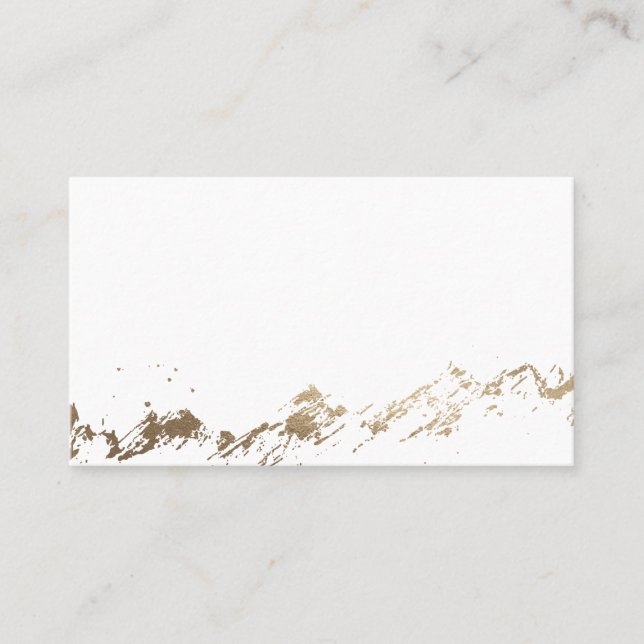 Carte De Placement Montagnes Abstraites Blanc & Or Enregistrer la dat (Devant)