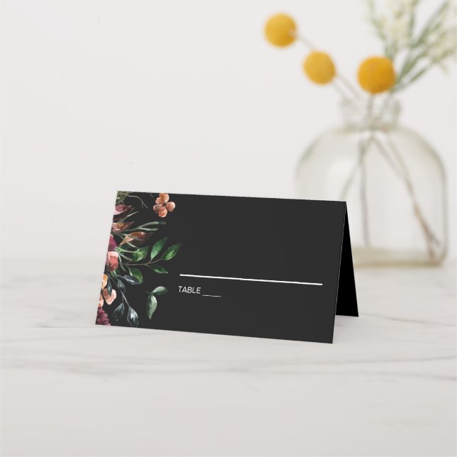 Carte De Placement Moody Watercolor Florals (Devant)