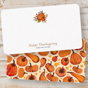 Carte De Placement Motif Citrouille moderne d'automne Thanksgiving