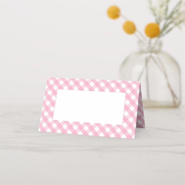 Carte De Placement Motif de vérification En vichy rose (Dos)