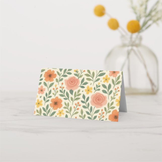 Carte De Placement Motif des fleurs d'automne lunaire (Devant)