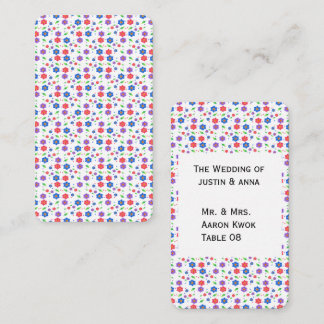 Carte De Placement Motif floral aquarelle vibrant Fleurs sauvages