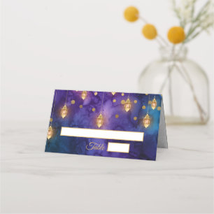 Carte De Placement Mystic Purple Blue Fairy Bokeh Gold Mariage