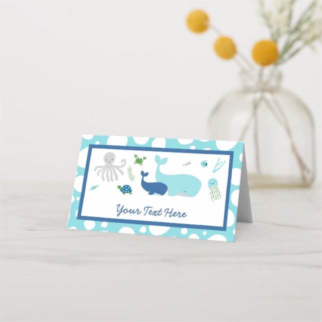 Carte De Placement Nautique Sous Le Baby shower De Mer (Devant)
