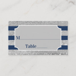 Carte De Placement Navy, Gris Stripes Bar Mitzvah