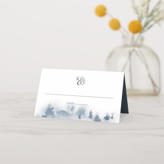 Carte De Placement Neige | Mariage de monogramme (Devant)