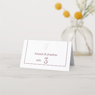 Carte De Placement Nettoyer la feuille blanche et rose simple   Maria