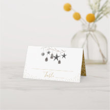 Noël Black et or moderne Place Card
