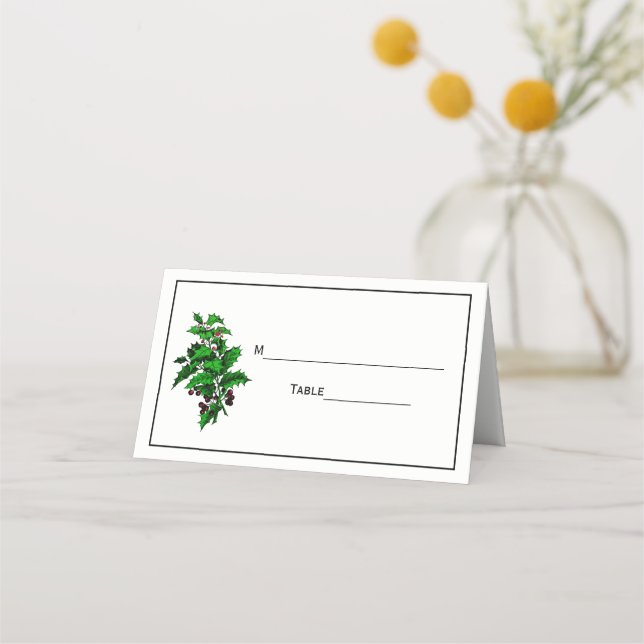 Carte De Placement Noël Noël Carte d'Escort Holly (Dos)