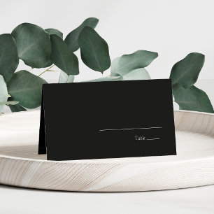 Carte De Placement Noir minimaliste moderne mariage élégant