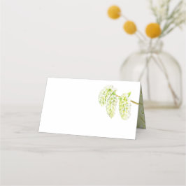 Carte De Placement Nom d'aquarelle des catkins de tremble vert