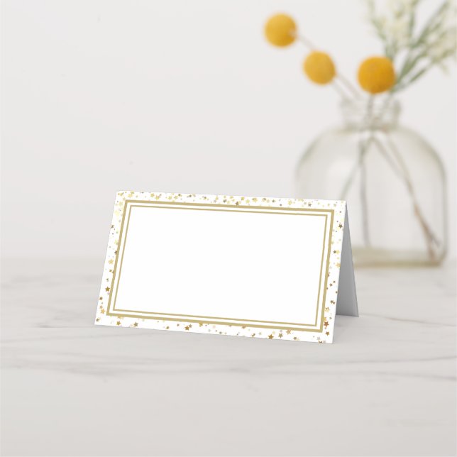 Carte De Placement Nom Place Card-Gold Stars (Devant)