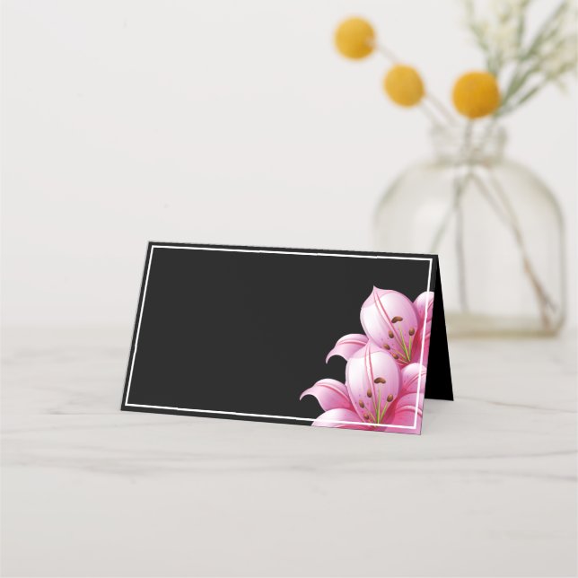 Carte De Placement Nom Placer les lentilles rose carte (Devant)