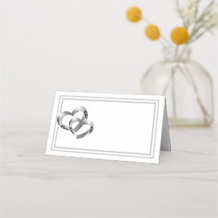 Carte De Placement Nom plié Place Card-Deux Coeurs