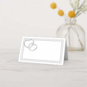 Carte De Placement Nom plié Place Card-Deux Coeurs