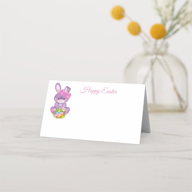 Carte De Placement Nom plié Place Card-Lapin de Pâques (Devant)