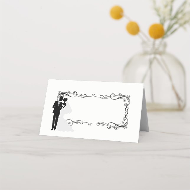 Carte De Placement Nom plié Place Card-Mariage Couple (Devant)