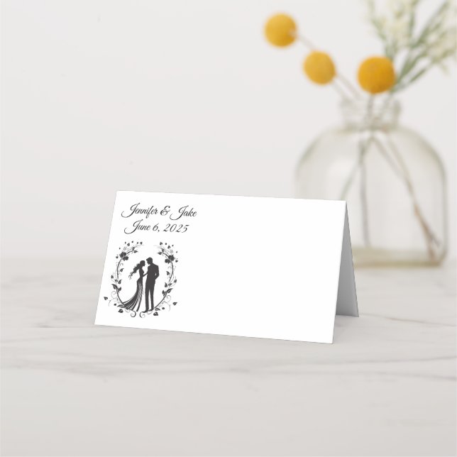 Carte De Placement Nom plié Place Card-Mariage Couple (Devant)