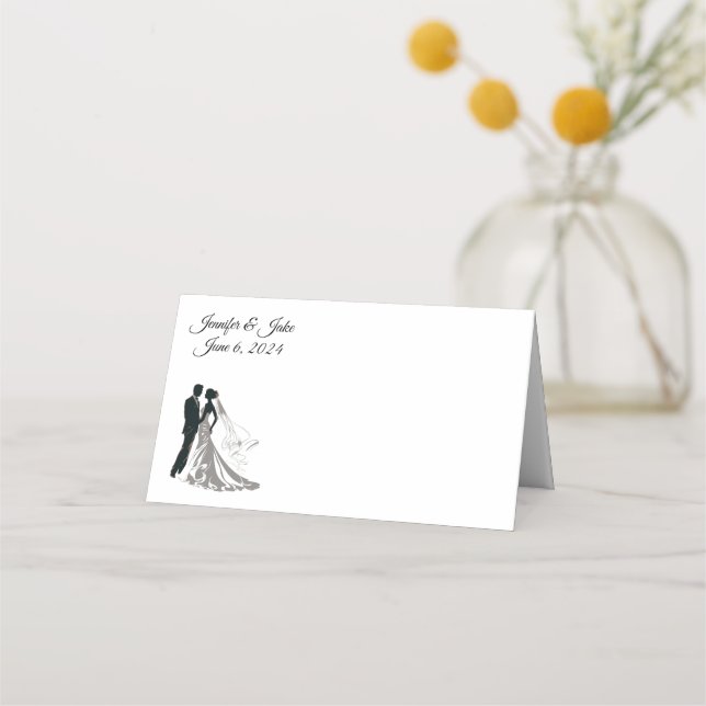 Carte De Placement Nom plié Place Card-Mariage Couple (Devant)
