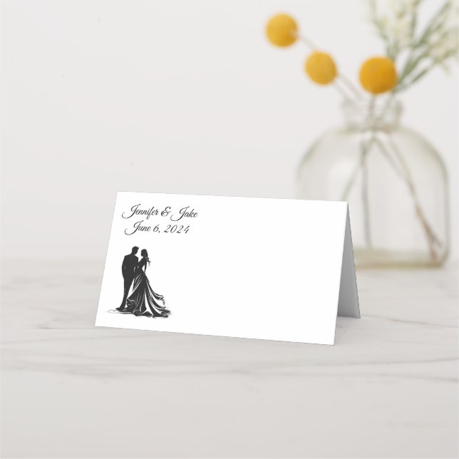 Carte De Placement Nom plié Place Card-Mariage Couple (Devant)