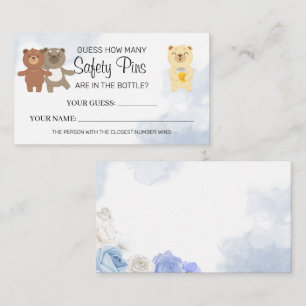 Carte De Placement Nounours Combien de broches de sécurité baby showe