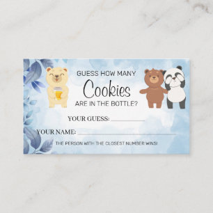 Carte De Placement Nounours Combien de Cookies baby shower jeu de car