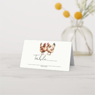 Carte De Placement Numéro de table de mariage à la campagne pour poul
