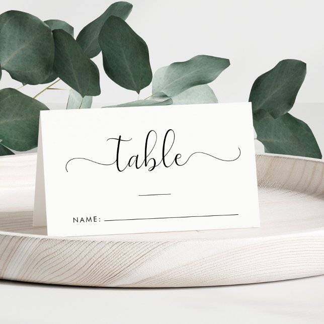 Carte De Placement Numéro de table de mariage en écriture élégante (Créateur téléchargé)