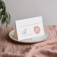 Numéro de table de tampon de cire rose de script m