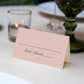 Carte De Placement Numéro de table d'invité du Mariage rose pâle