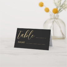 Numéro de table moderne Black & Gold Mariage