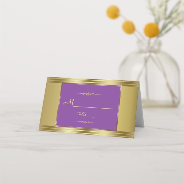 Carte De Placement Numéro de table Royal Purple and Gold Mariage (Devant)