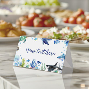 Carte De Placement Ocean Animal Boy Birthday Food Place Card Whale
