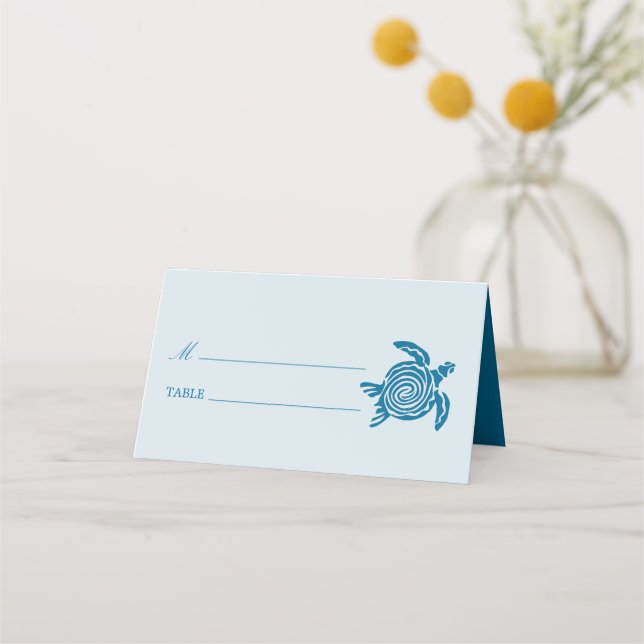 Carte De Placement Ocean Sea Turtle, Sea Blue Beach Wedding (Devant)
