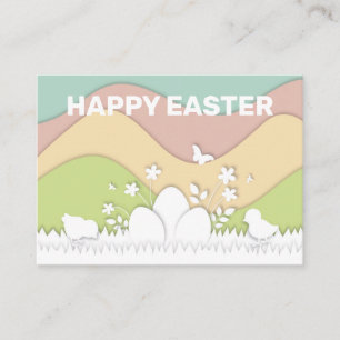Carte De Placement OEufs de Pâques et poussins pastel nature florale