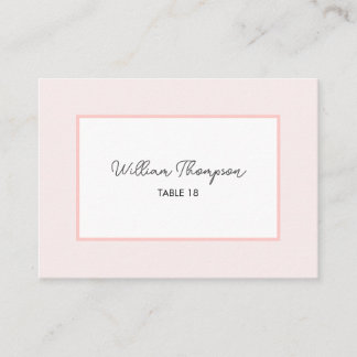 Carte De Placement Oh Baby Minimal Pink Script Baby Shower Place Card