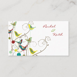 Carte De Placement Oiseaux d'été colorés et torrents Mariage lunaire