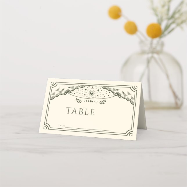 Carte De Placement Olive Elegant Mariage de la carte de Tarot gothiqu (Devant)