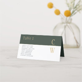 Carte De Placement Olive Moss Green Gold Mariage Noms de table P