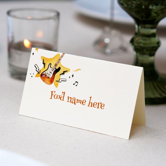Carte De Placement One Rocks Guitar Place Card Anniversaire (Créateur téléchargé)