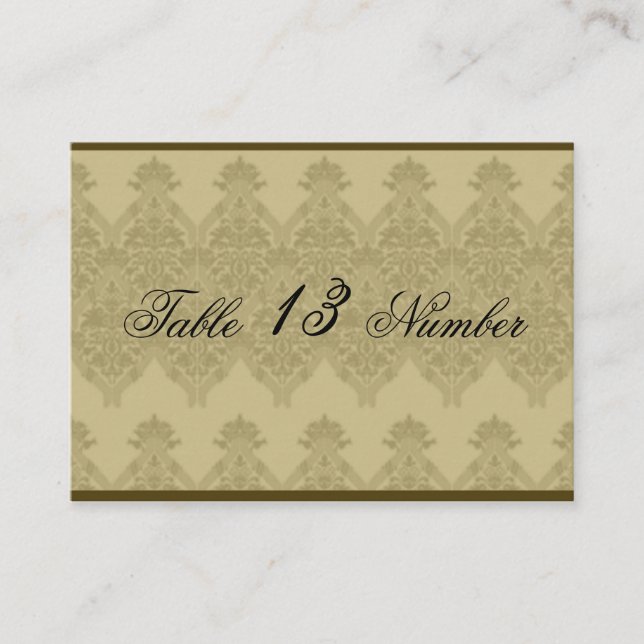 Carte De Placement Or Embossé Look Renaissance Mariage Numéro de tabl (Devant)