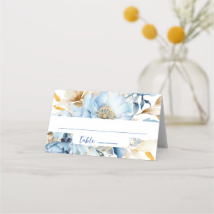 Carte De Placement Or floral bleu poussiéreux
