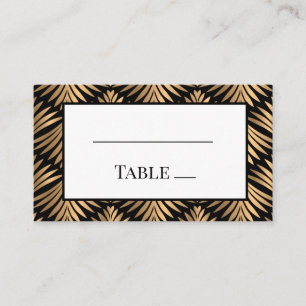 Carte De Placement Or Noir Art Déco Gatsby Mariage Élégant Soirée