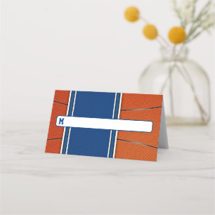 Carte De Placement Orange Blue Basketball Bar Mitzvah