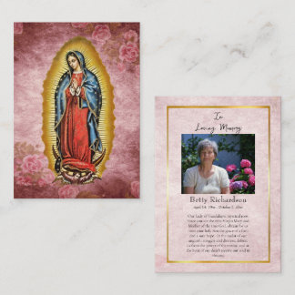 Carte De Placement Our Lady of Guadalupe Memorial Prayer Card
