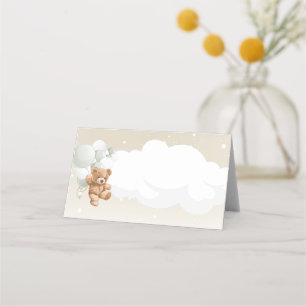 Carte De Placement Ours en peluche avec cartons de table aux ballons