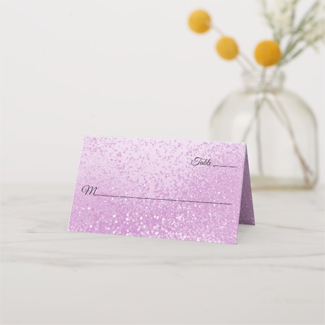 Carte De Placement Pailleté Rose Clair (Devant)