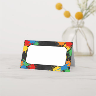 Carte De Placement Paintball Anniversaire Garçons Nourriture pliée Ca